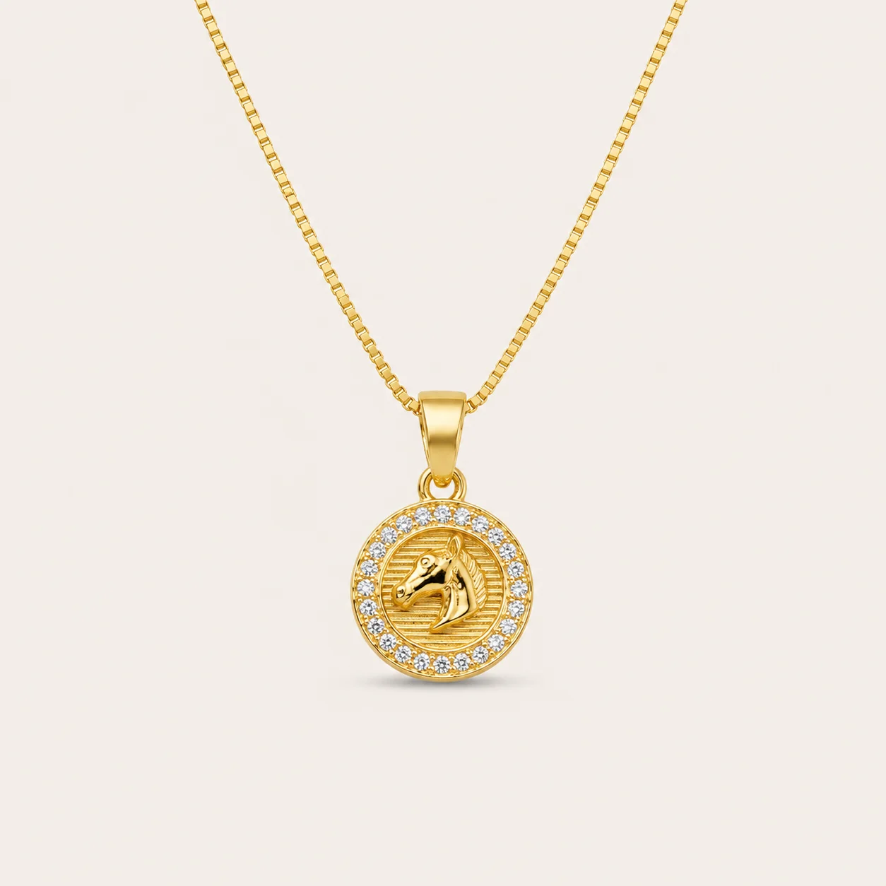 Divayra Gold Equestrian Coin Necklace