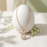 Divayra Gold Art Deco Floral Oval Necklace