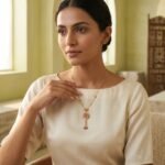 Gold Circular Tassel Necklace - Image 6