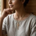 Gold Circular Tassel Necklace - Image 4