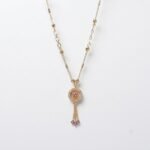 Divayra Gold Circular Tassel Necklace