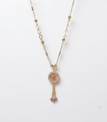 Divayra Gold Circular Tassel Necklace