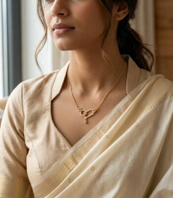 Divayra Interlocking Geometric Pave Necklace