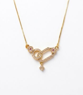 Divayra Interlocking Geometric Pave Necklace