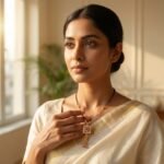 Divayra Modern Square Pave Ruby Accent Mangalsutra