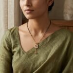 Divayra Modern Square Pave Ruby Accent Mangalsutra