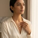 Molten Heart Necklace With Zirconia - Image 4