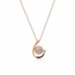 Avni Rose Gold Pave Sphere Necklace by divayra