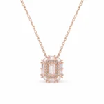 Divayra Rose Gold Emerald Cut Baguette Necklace