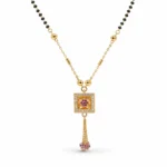 Divayra Modern Square Pave Ruby Accent Mangalsutra