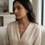 Divayra Rose Gold Pearl & Crystal Orbit Necklace