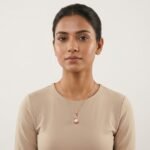 Divayra Rose Gold Floral Pearl Drop Necklace
