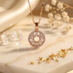 Ziya - Rose Gold Baguette Sunburst Necklace - Image 7