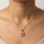 Ziya - Rose Gold Baguette Sunburst Necklace - Image 2