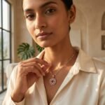 Ziya - Rose Gold Baguette Sunburst Necklace - Image 3