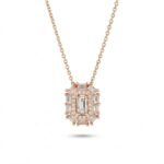Divayra Rose Gold Emerald Cut Baguette Necklace