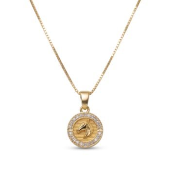 Divayra Gold Equestrian Coin Necklace