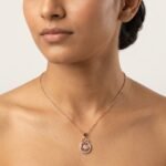 Divayra Rose Gold Floral Pearl Drop Necklace