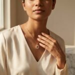 Ziya - Rose Gold Baguette Sunburst Necklace - Image 5