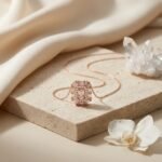 Divayra Rose Gold Emerald Cut Baguette Necklace