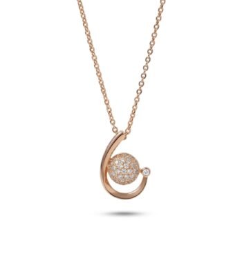 Avni Rose Gold Pave Sphere Necklace by divayra