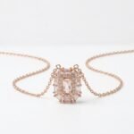 Divayra Rose Gold Emerald Cut Baguette Necklace