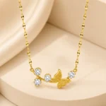 Butterfly Branch Gold Pendant Necklace - Image 4