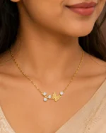 Butterfly Branch Gold Pendant Necklace - Image 2