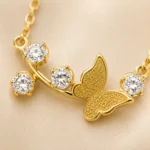 Butterfly Branch Gold Pendant Necklace - Image 5