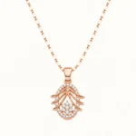 Divayra Gold Art Deco Floral Oval Necklace