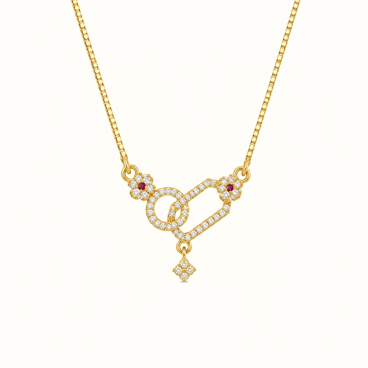 Divayra Interlocking Geometric Pave Necklace