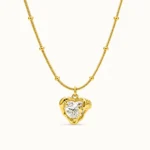 Divayra Molten Heart Necklace With Zirconia