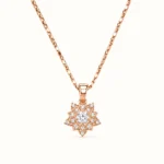Flower Pendant Necklace with Cubic Zirconia