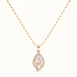 Divayra Rose Gold Marquise & Pear Floral Necklace