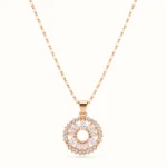 Divayra Ziya - Rose Gold Baguette Sunburst Necklace