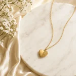 Dual Finish Heart Pendant Necklace - Image 6