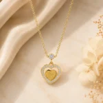 Gold Double Heart Pendant Necklace - Image 4