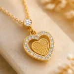 Gold Double Heart Pendant Necklace - Image 5