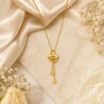 Gold Heart Tassel Pendant Necklace - Image 4