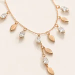 Rose Gold Leaf Drop Necklace - Image 6