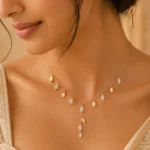 Rose Gold Leaf Drop Necklace - Image 2
