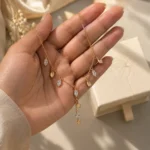Rose Gold Leaf Drop Necklace - Image 5