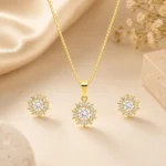 Round Halo Crystal Jewelry Set - Image 5