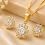 Round Halo Crystal Jewelry Set - Image 4