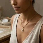 Pear Shape Pearl Gold Pendant Necklace - Image 8