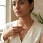 Snowflake Pendant Necklace with Baguette CZ Stones - Image 4