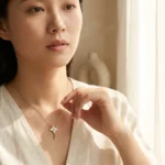 Mother of Pearl Flower Drop Necklace - Image 8