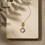 Mother of Pearl Roman Numeral Pendant Necklace - Image 4