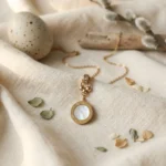 Mother of Pearl Roman Numeral Pendant Necklace - Image 6