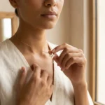 Mother of Pearl Flower Drop Necklace - Image 3